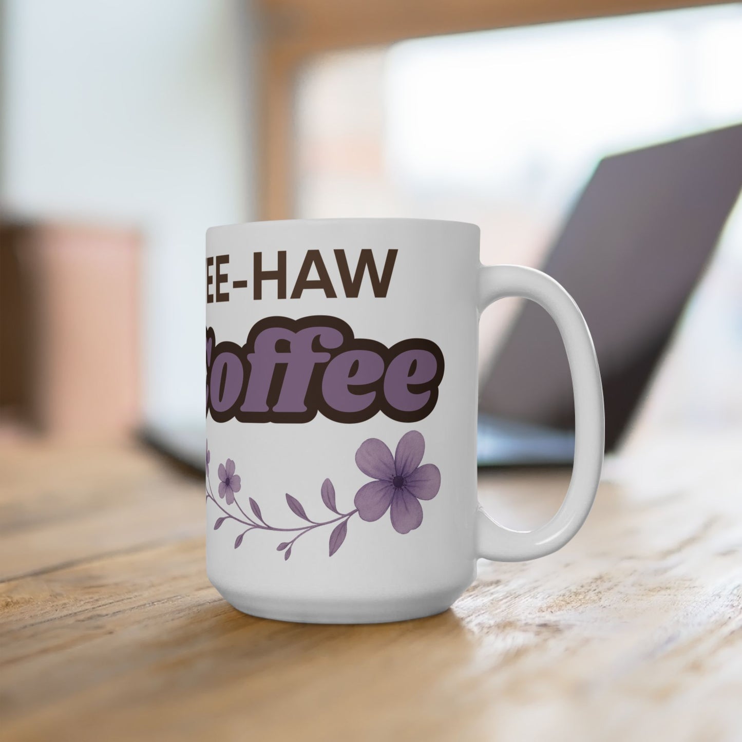 Cowgirl Pony Coffee Mug Yee Haw Coffee White Glossy Cup 11oz and 15oz