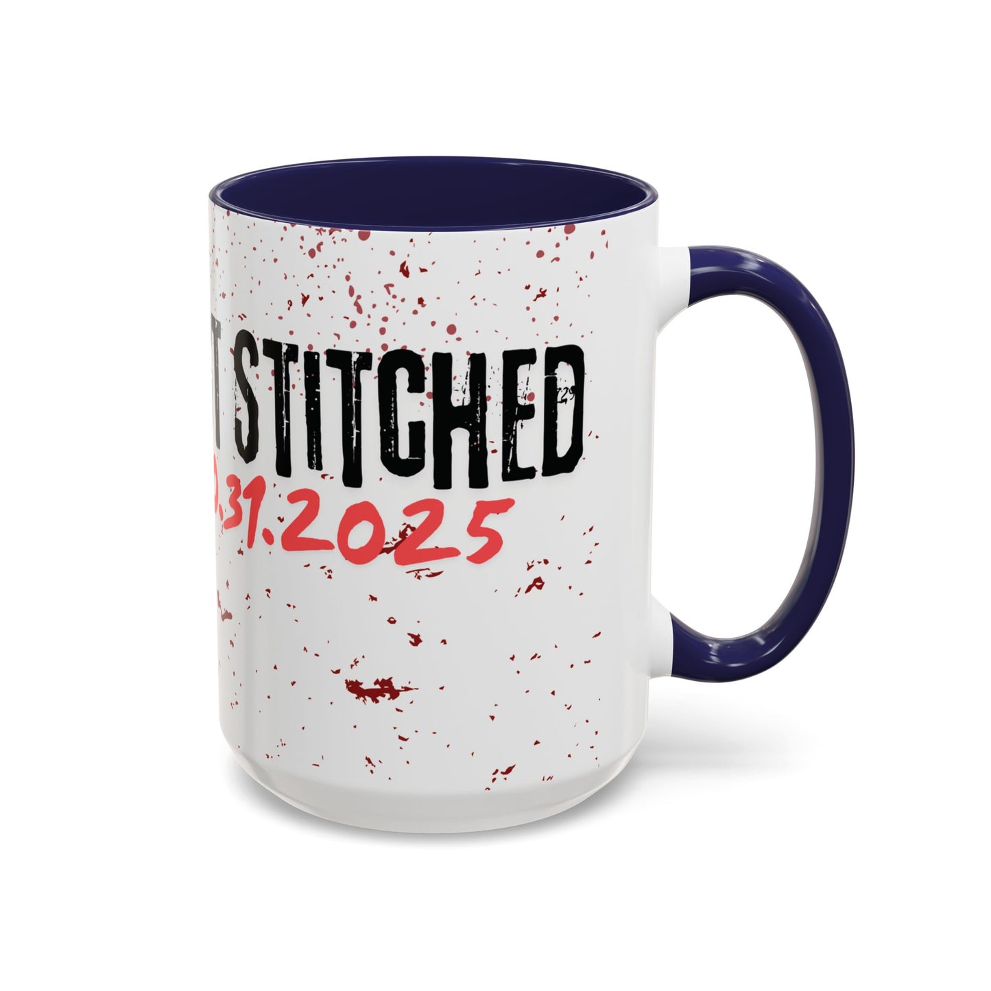 Accent Coffee Mug - Gothic Halloween Bride and Groom Just Stitched Personalized Mug