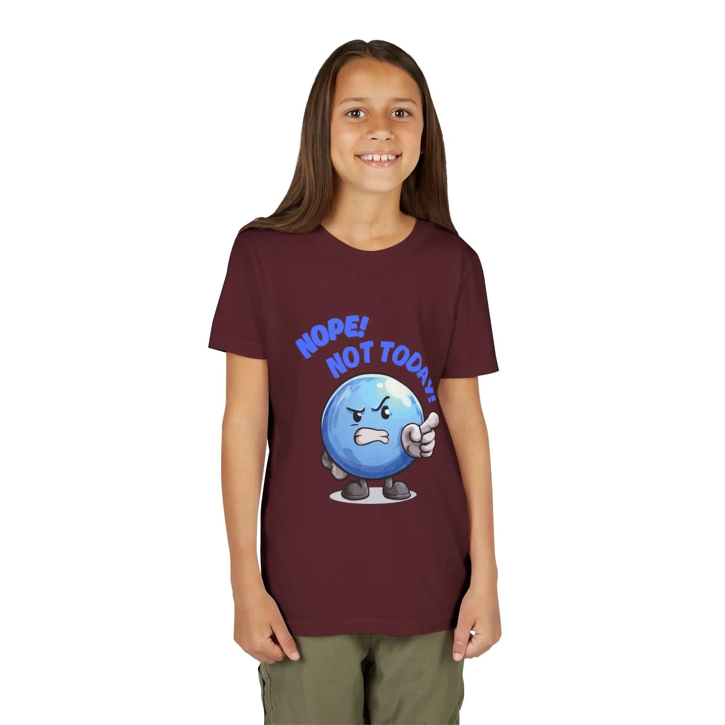 Funny Emoji Nope Not Today Youth Tee Printify