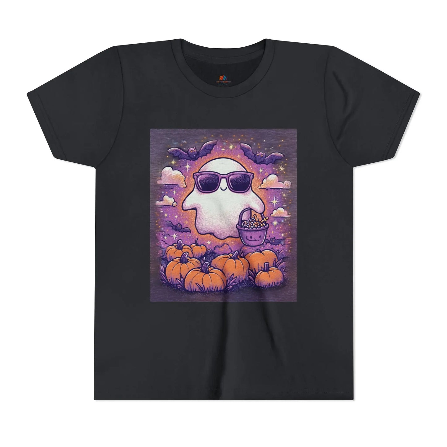 Adorable Ghost Halloween Tee, Youth Short Sleeve T-Shirt Printify