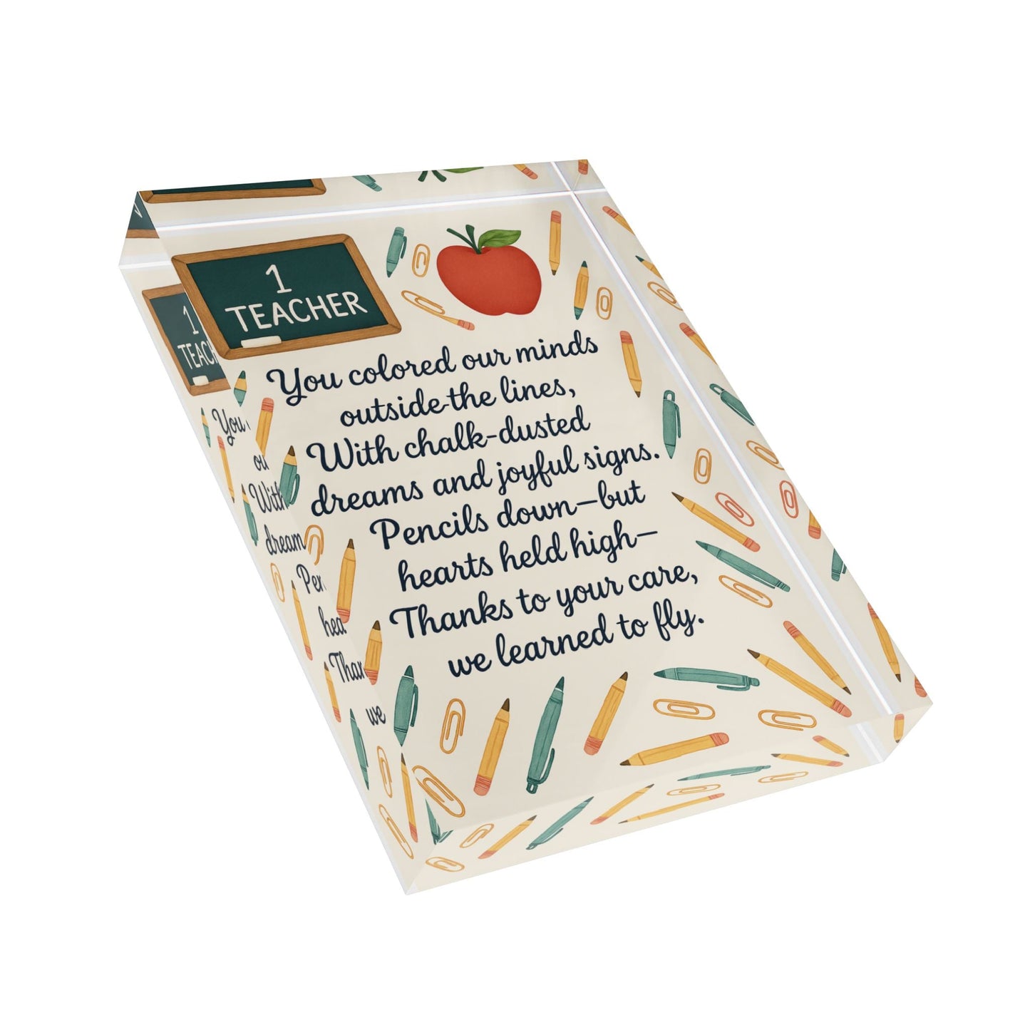 Teacher Appreciation Photo Block, Motivational Decor, Classroom Gift, Personalized Keepsake, Educational Wall Art - A Lid for Every Pot ~ Everyday Designz ~
