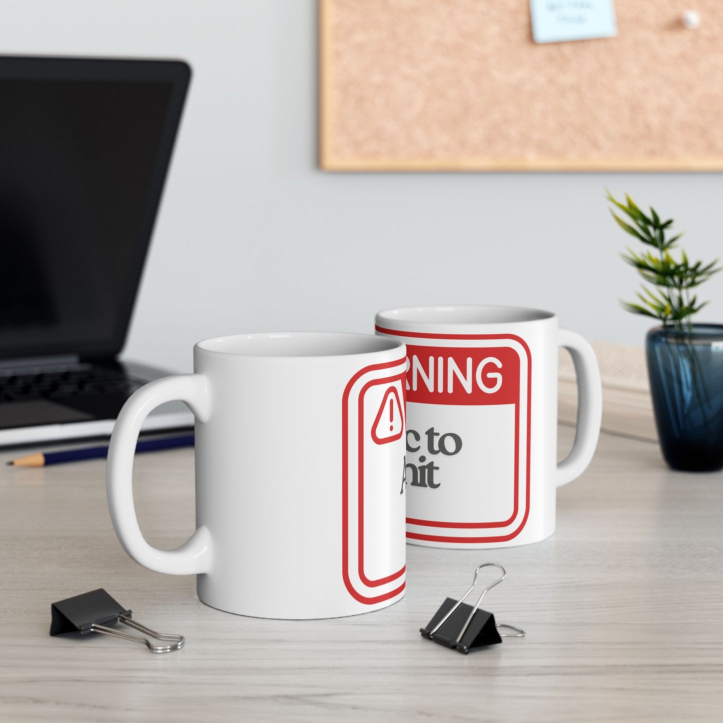 Warning Mug - Allergic to Bullshit | Funny Coffee Mug for Coffee Lovers, Office Gift, Humor Cups, Gag Gift, Tea Mug