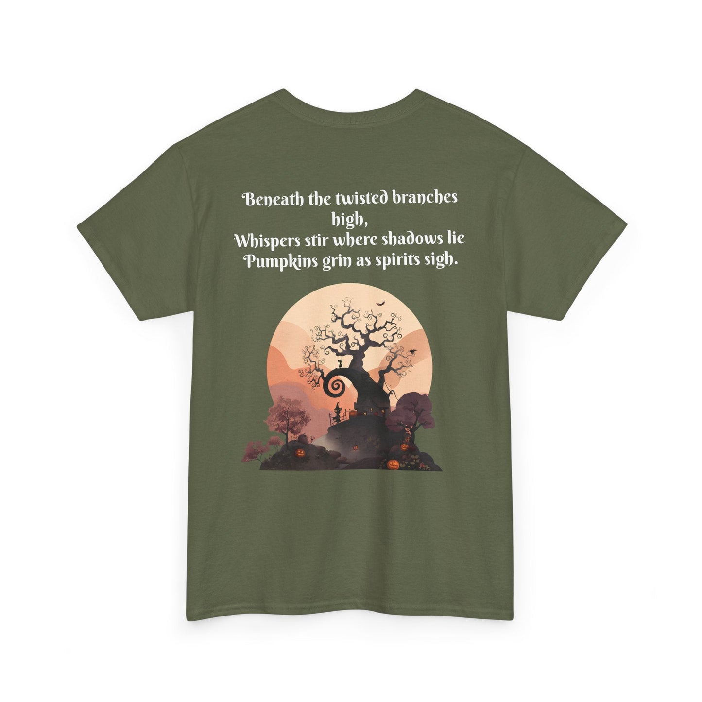 Spooky Sunset Tee, Halloween Shirt, Fall Apparel, Unisex Graphic Tee, Autumn Vibes, Cozy Casual Wear Printify