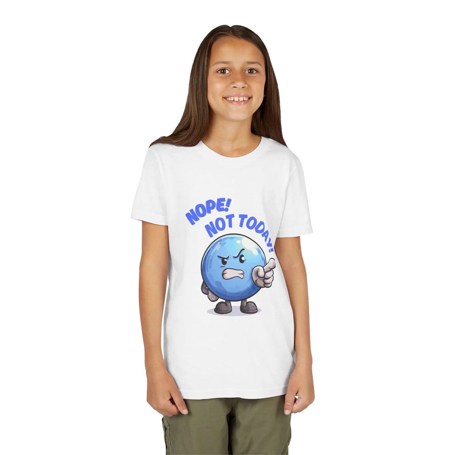 Funny Emoji Nope Not Today Youth Tee Printify