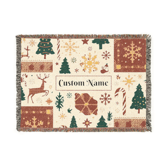 Custom Woven Blanket, Cozy Home Decor, Personalized Throw, Holiday Gift, Warm and Stylish
