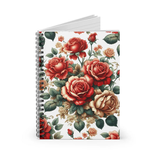 Vintage Floral Spiral Notebook - Ruled Line | Journaling, Notetaking, Gift, Floral Design, Stationery Printify