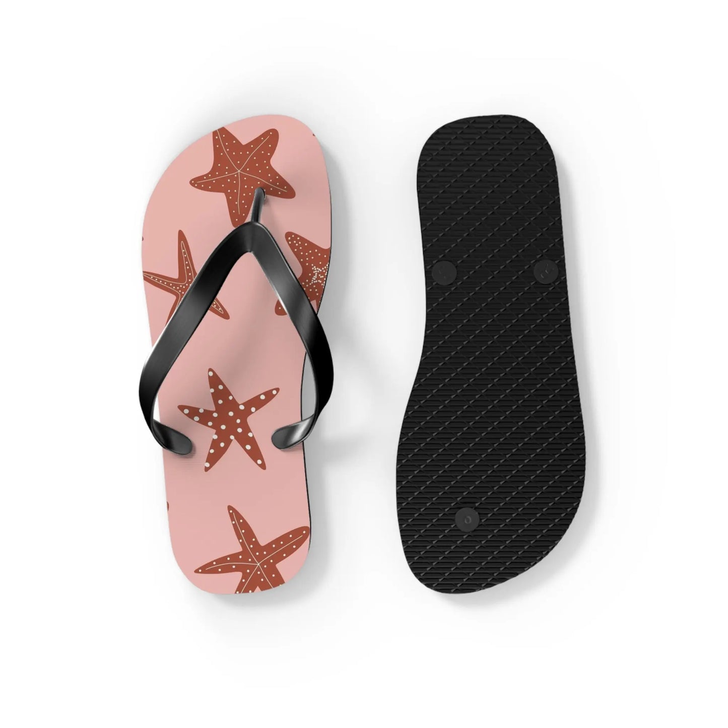 Cute Starfish Flip Flops for Beach, Summer, Pool Days, Vacation, Gift for Her, Nautical Printify