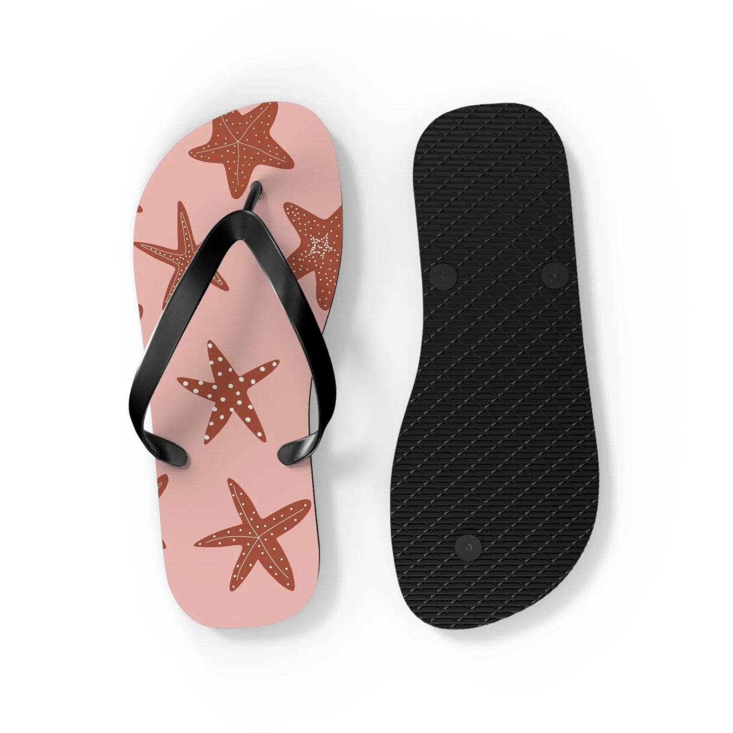 Cute Starfish Flip Flops for Beach, Summer, Pool Days, Vacation, Gift for Her, Nautical Printify