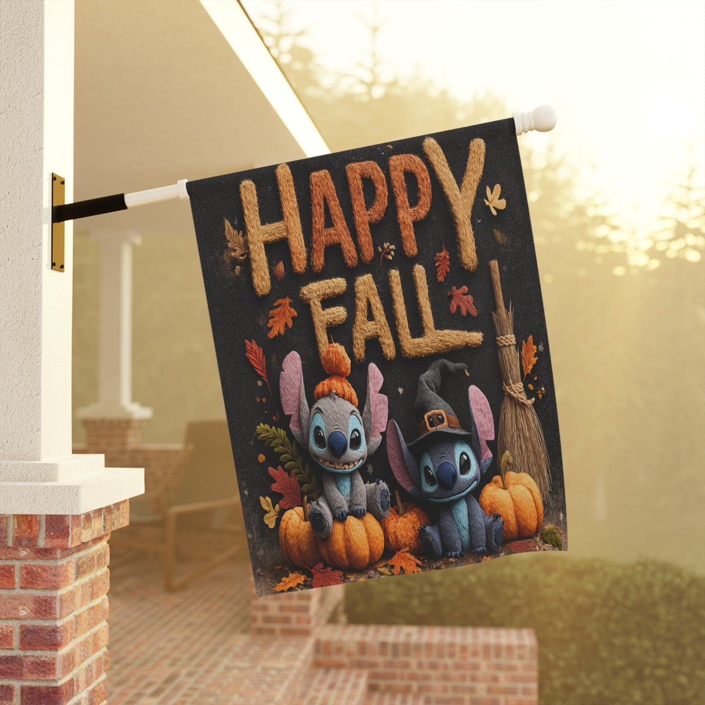 Autumn Garden Banner, Fall Decor, Happy Fall Flag, Outdoor Home Decoration, Halloween Yard Sign, Seasonal Garden Flag Printify