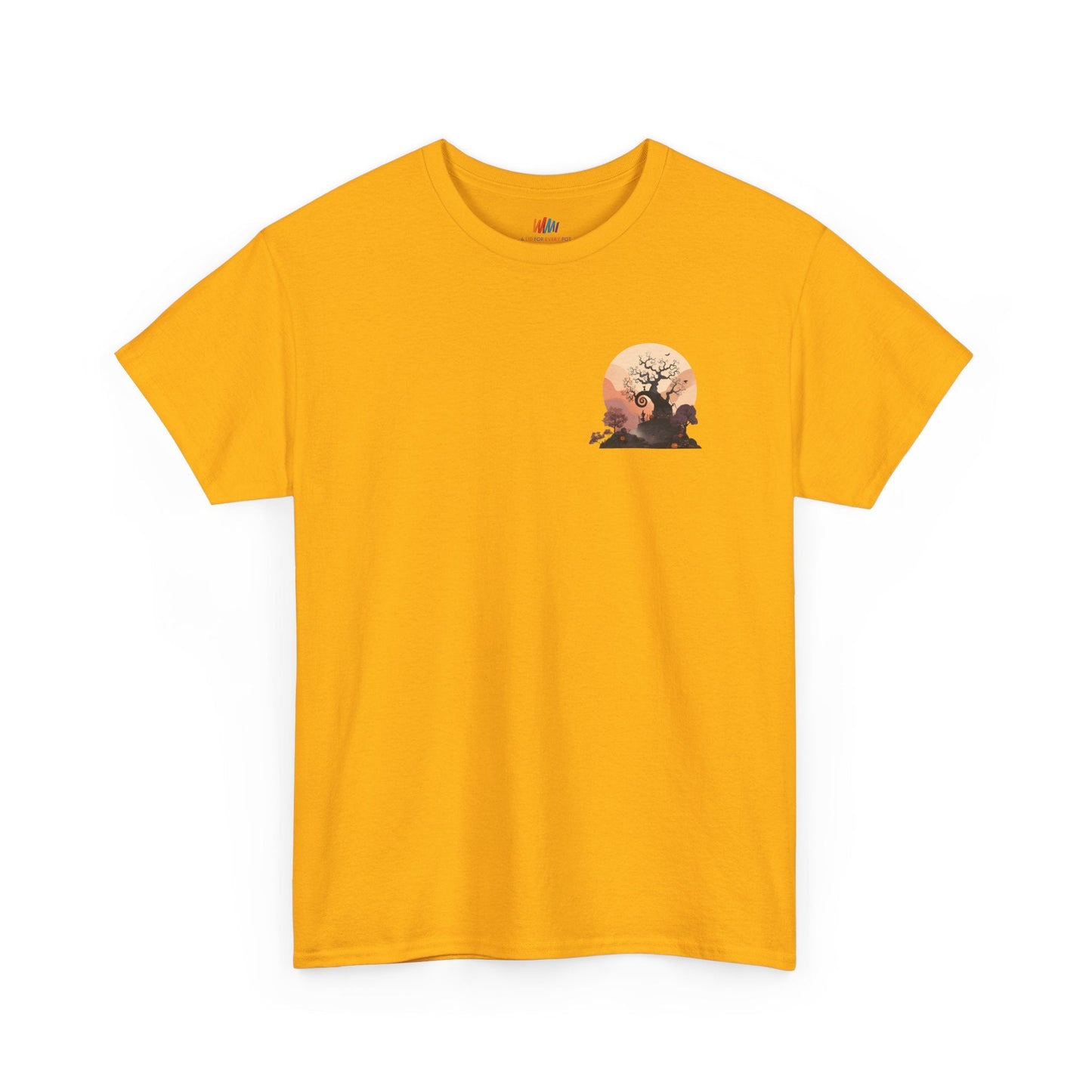 Spooky Sunset Tee, Halloween Shirt, Fall Apparel, Unisex Graphic Tee, Autumn Vibes, Cozy Casual Wear Printify
