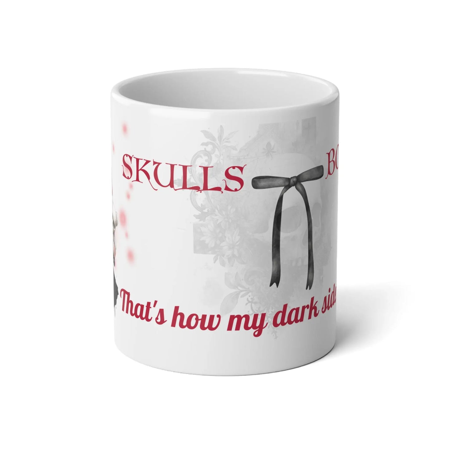 Gothic Jumbo Mug, 20oz - Perfect for Halloween, Coffee Lovers, or Dark Aesthetic Gift, Skulls, Unique Drinkware Printify