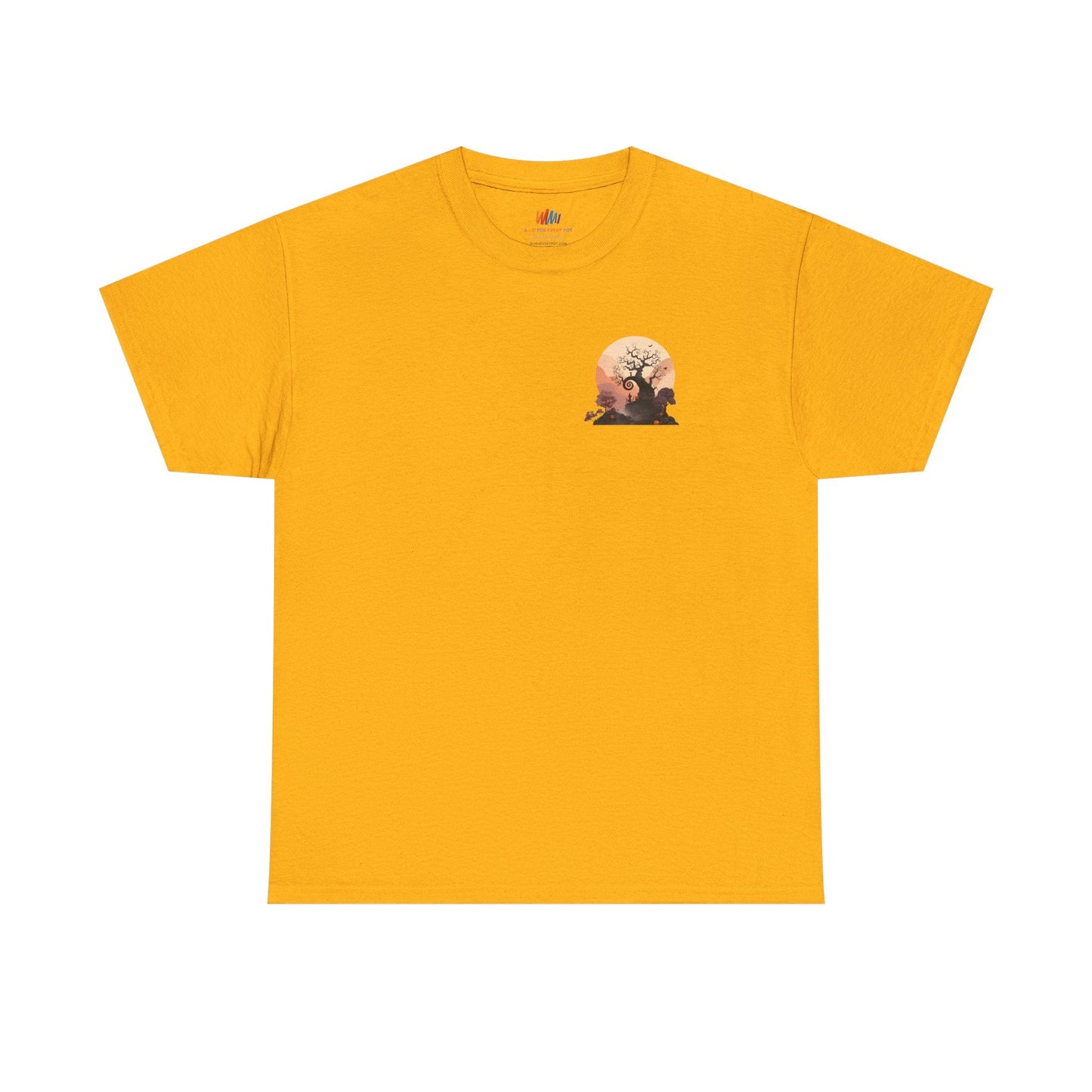 Spooky Sunset Tee, Halloween Shirt, Fall Apparel, Unisex Graphic Tee, Autumn Vibes, Cozy Casual Wear Printify