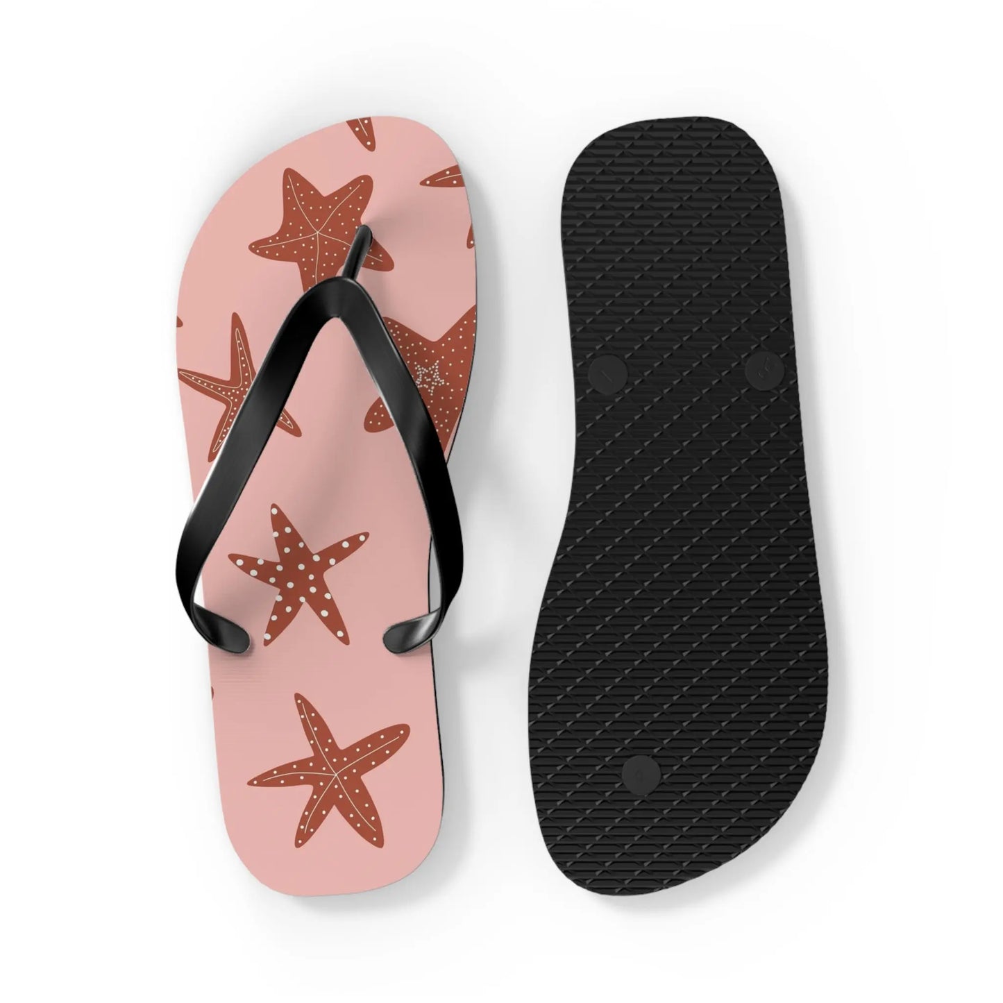 Cute Starfish Flip Flops for Beach, Summer, Pool Days, Vacation, Gift for Her, Nautical Printify