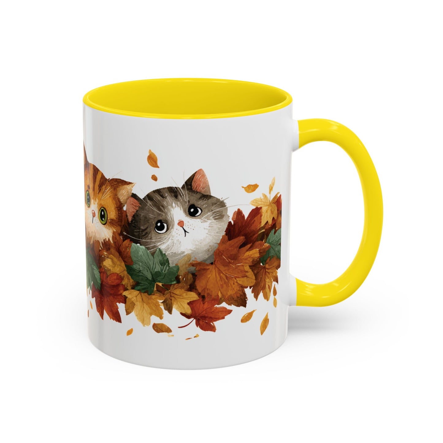 Autumn Cat Coffee Mug, Cute Animal Mug, Fall Decor, Gift for Cat Lovers, Warm Beverage Cup, Thanksgiving Coffee Cup Printify