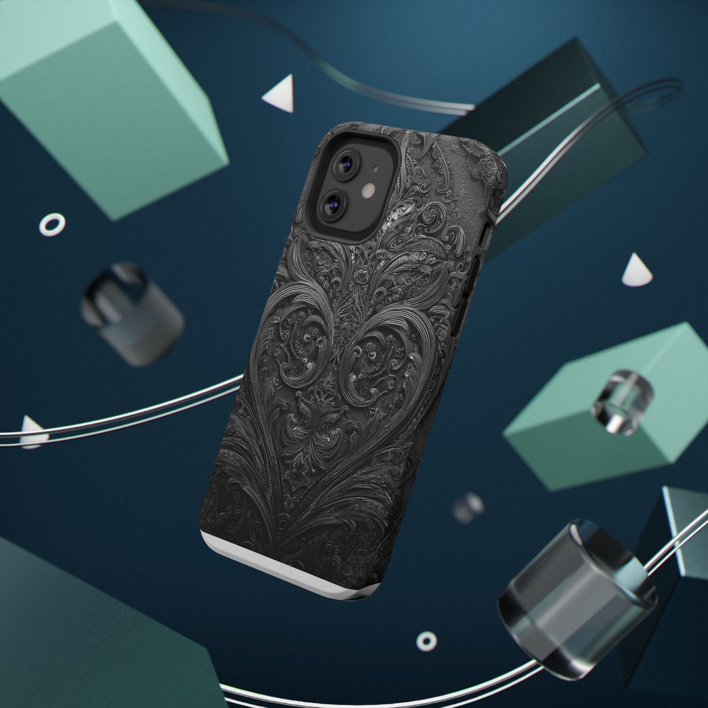 Phone Cases - Elegant Vintage Black Lace Design Printify