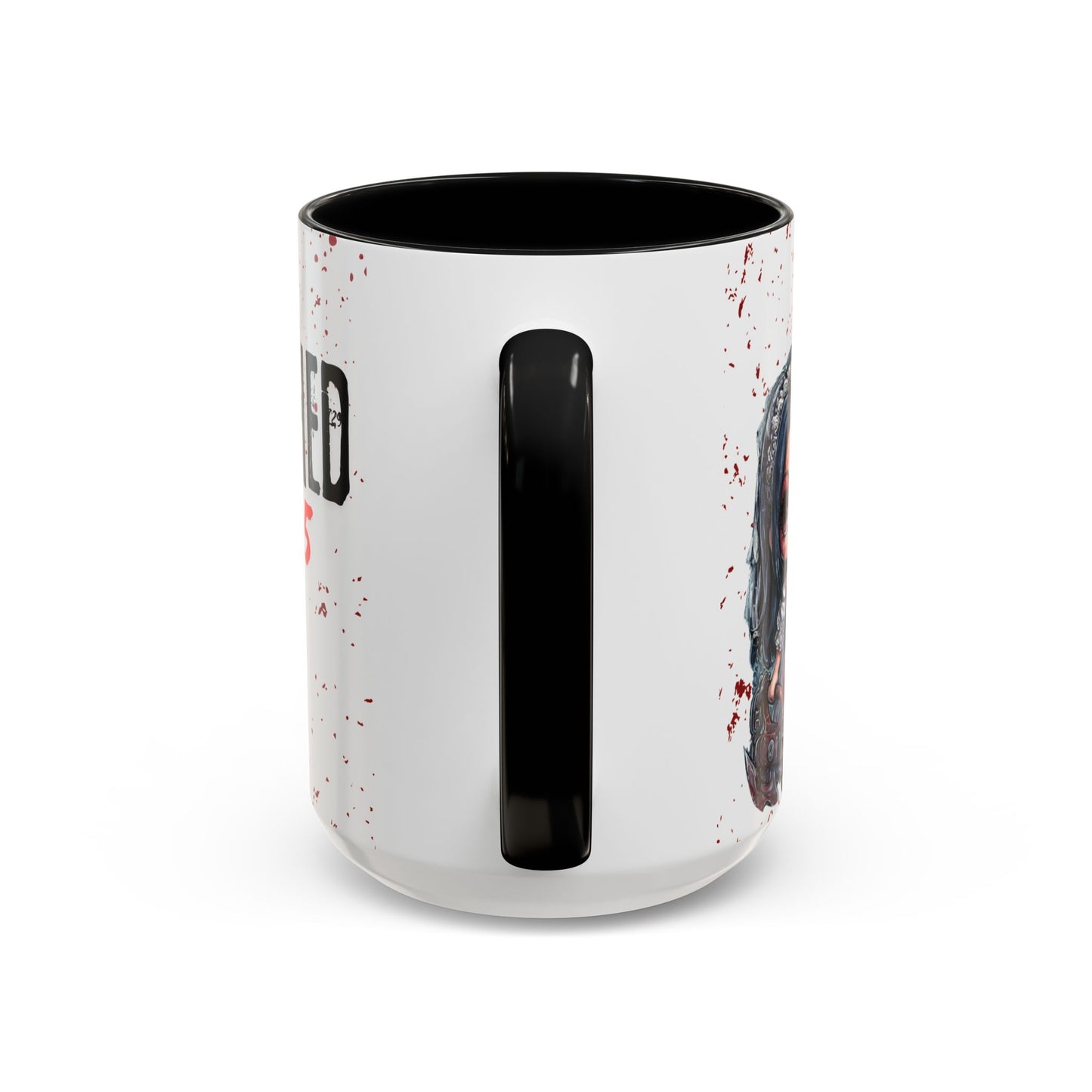 Accent Coffee Mug - Gothic Halloween Bride and Groom Just Stitched Personalized Mug