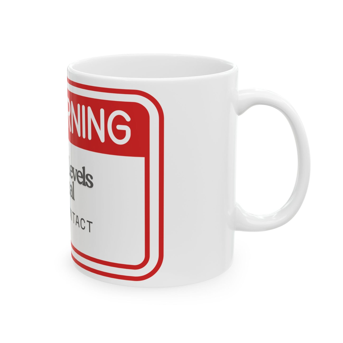 Warning Mug - Dram Level Critical Avoid Contact| Funny Coffee Cup, Gift for Coworkers, Mom, Dad, Humorous Office Mug, Unique Kitchen Decor