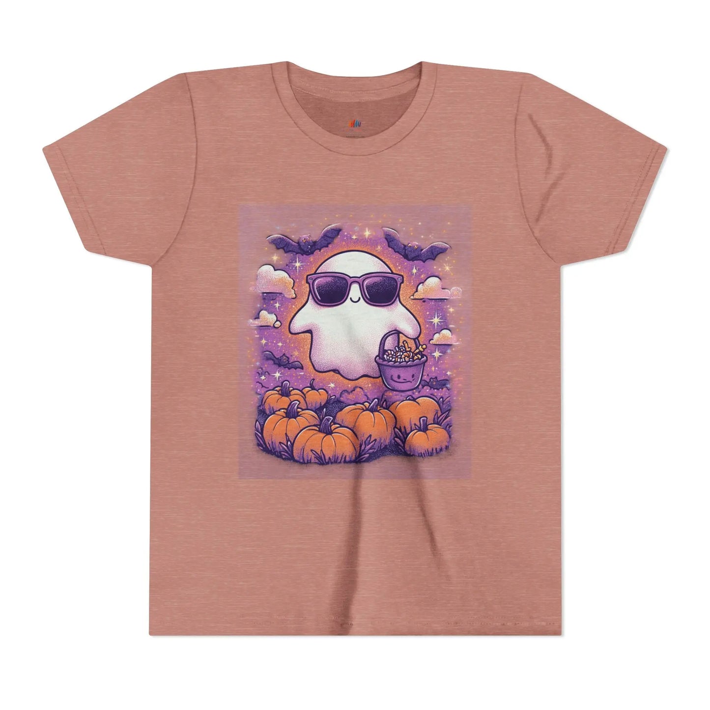 Adorable Ghost Halloween Tee, Youth Short Sleeve T-Shirt Printify