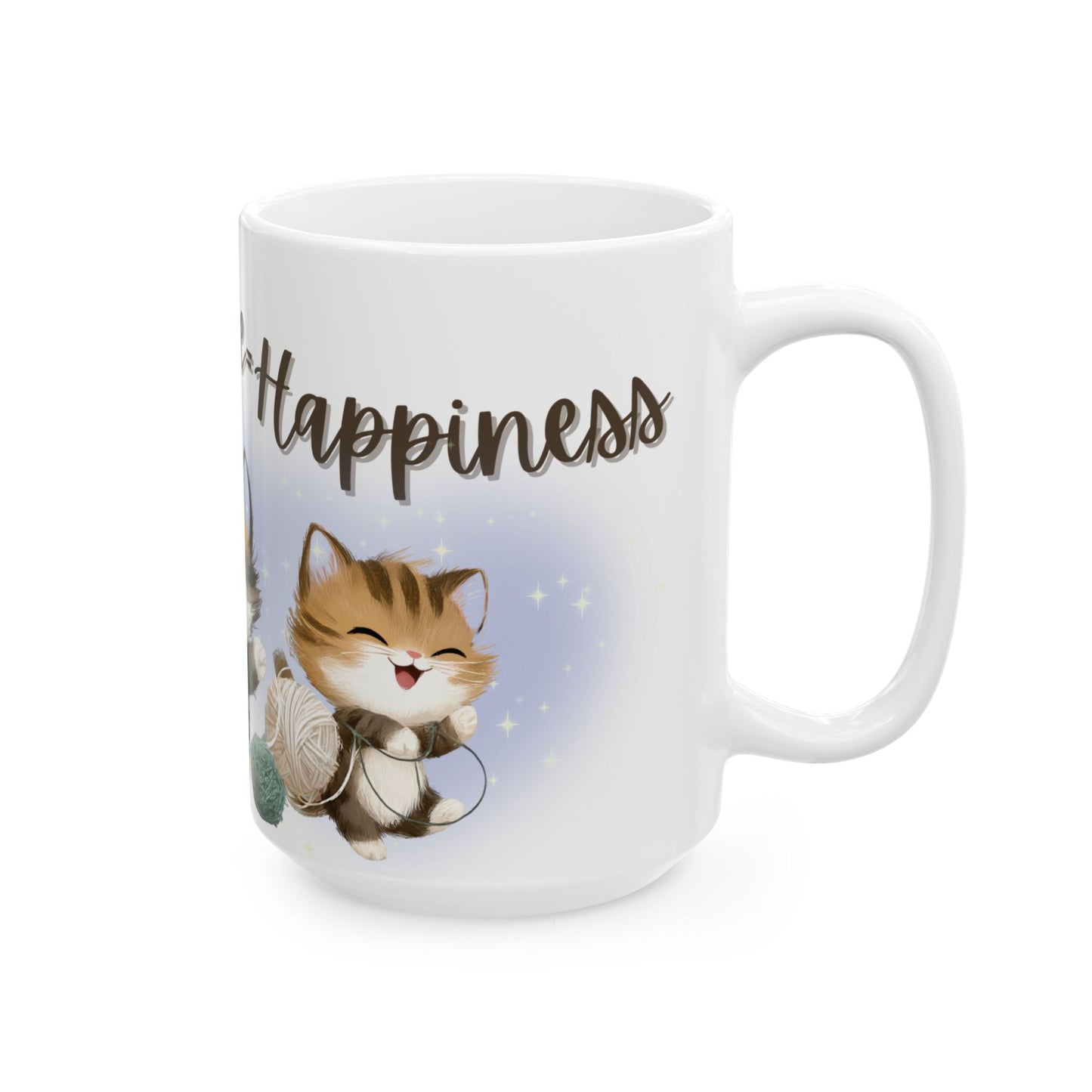 Kittens and Coffee Happiness Mug Cute Cat Lover Gift