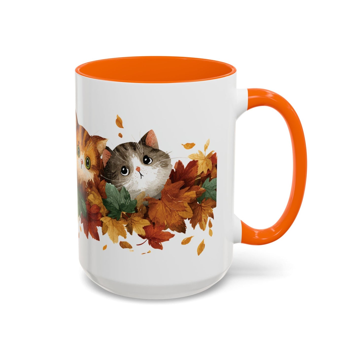 Autumn Cat Coffee Mug, Cute Animal Mug, Fall Decor, Gift for Cat Lovers, Warm Beverage Cup, Thanksgiving Coffee Cup Printify