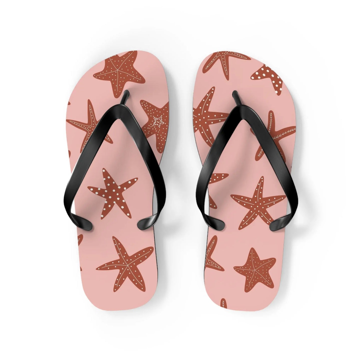 Cute Starfish Flip Flops for Beach, Summer, Pool Days, Vacation, Gift for Her, Nautical Printify