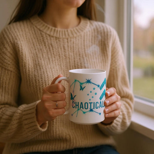 Zodiac Aquarius - Chaotically Composed - White 15oz Ceramic Mug | Unique Everyday Designz Home, Gifts & Apparel A Lid for Every Pot ~Everyday Designz~