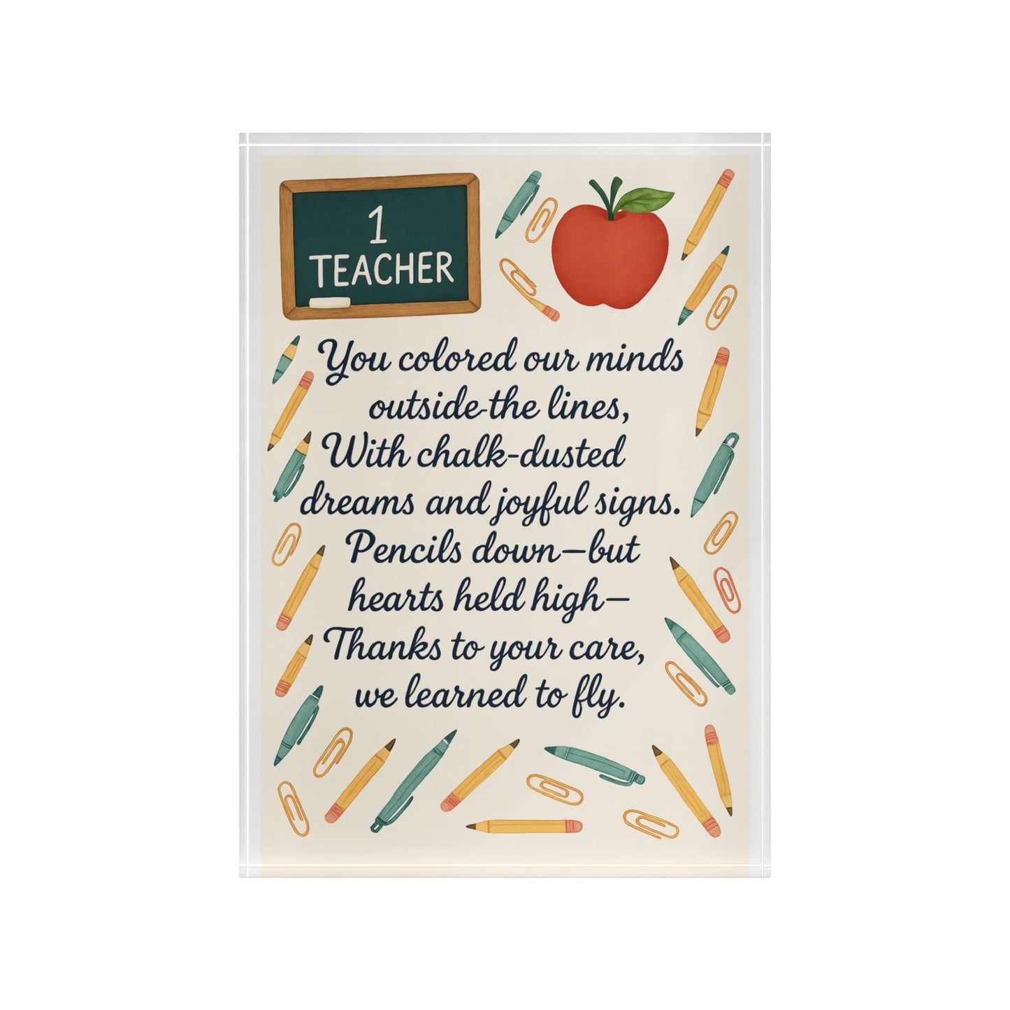 Teacher Appreciation Photo Block, Motivational Decor, Classroom Gift, Personalized Keepsake, Educational Wall Art - A Lid for Every Pot ~ Everyday Designz ~