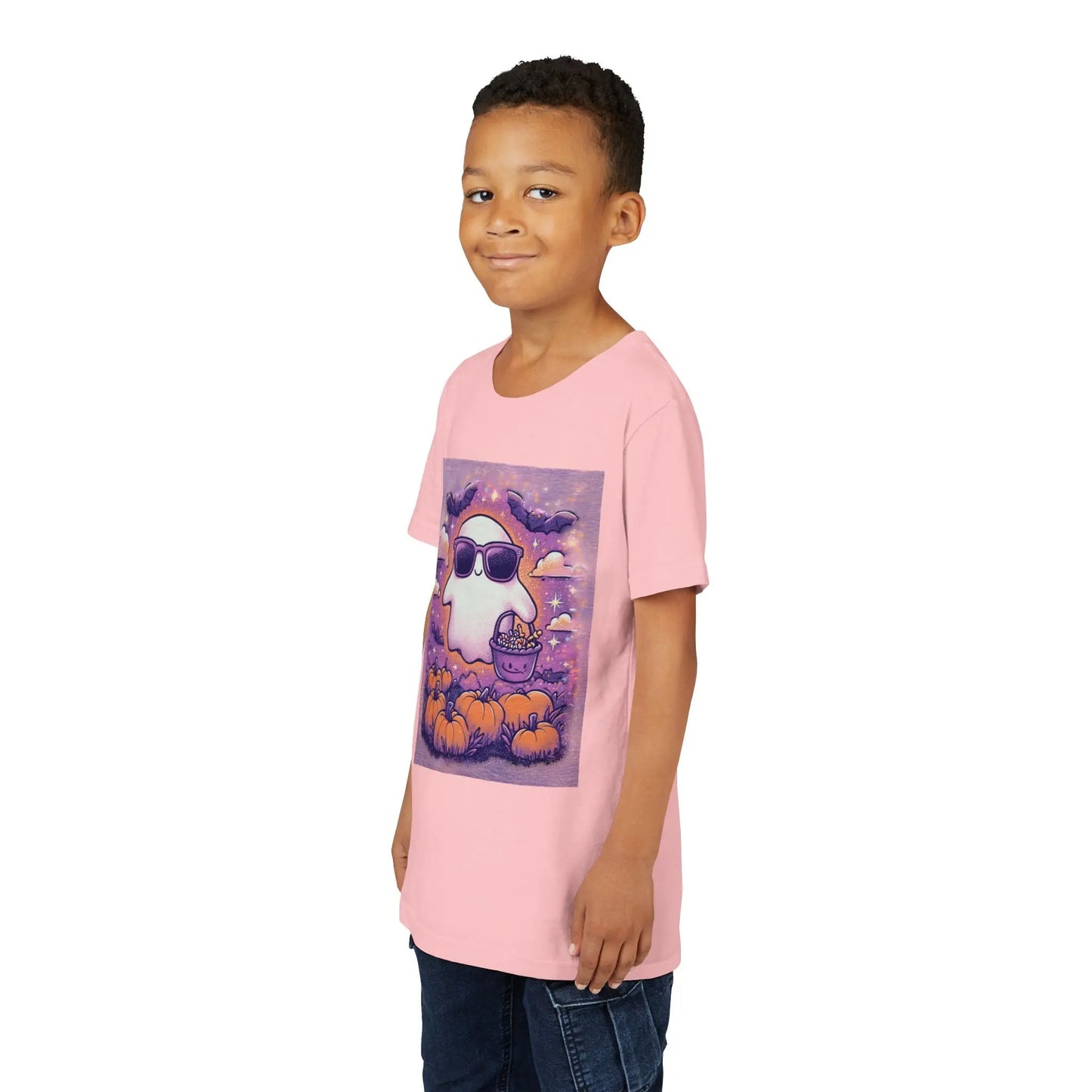 Adorable Ghost Halloween Tee, Youth Short Sleeve T-Shirt Printify