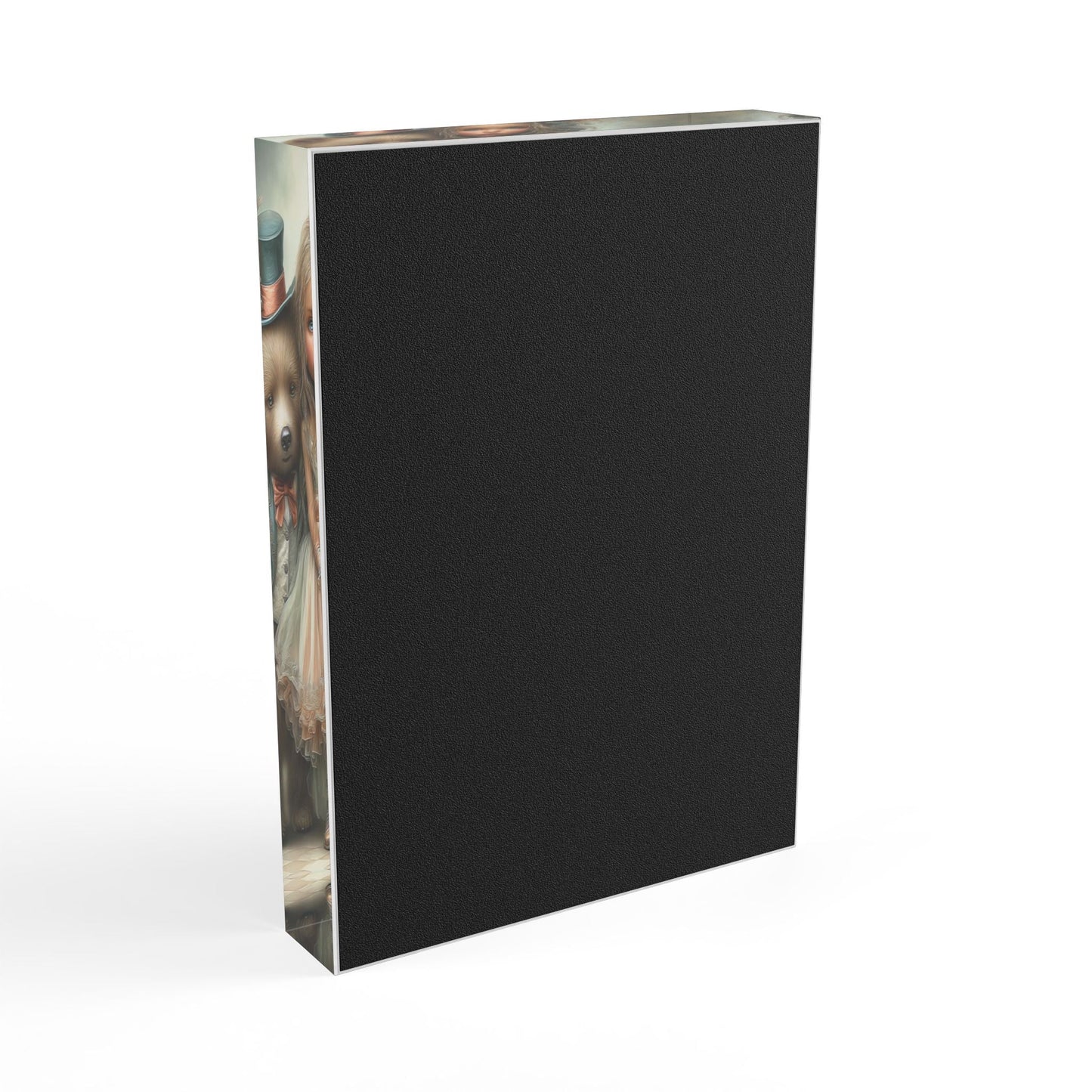Whimsical Photo Block - Horizontal option has also a poem next to the Whimsical Girl and her Guardian Bear while the Vertical Version is just the Captivating Image Fills the Frame. - A Lid for Every Pot ~ Everyday Designz ~
