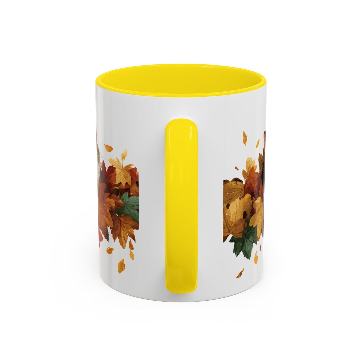 Autumn Cat Coffee Mug, Cute Animal Mug, Fall Decor, Gift for Cat Lovers, Warm Beverage Cup, Thanksgiving Coffee Cup Printify