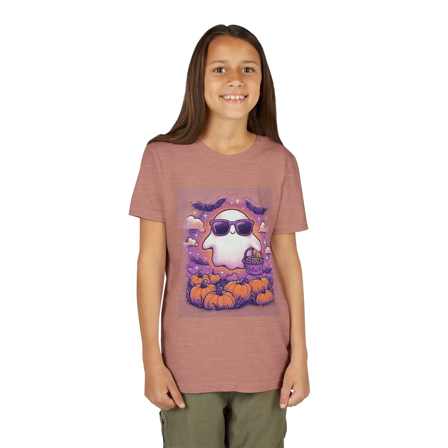 Adorable Ghost Halloween Tee, Youth Short Sleeve T-Shirt Printify