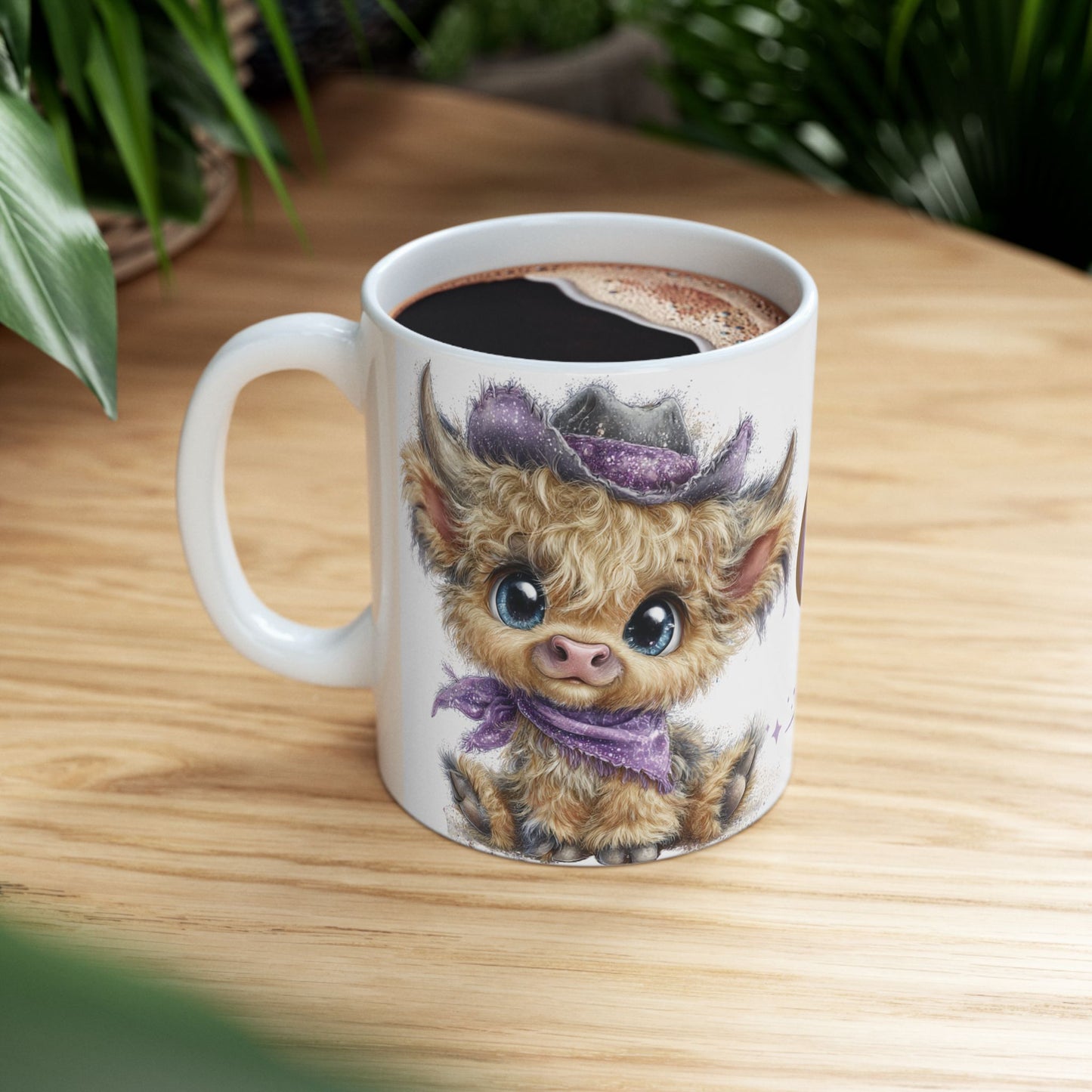 Highland Cow Coffee Mug Moo Re Coffee White Glossy Cup 11oz and 15oz