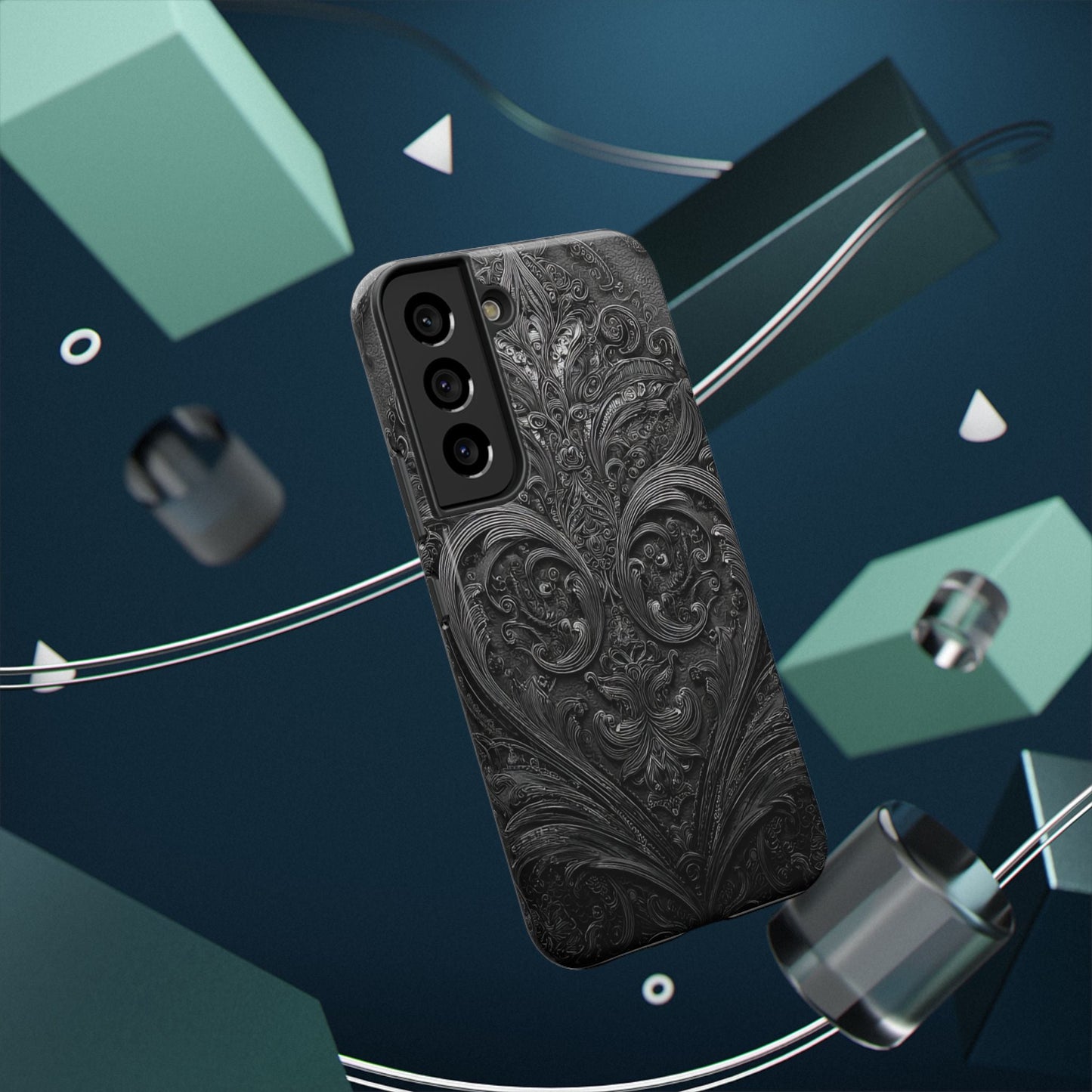 Phone Cases - Elegant Vintage Black Lace Design Printify