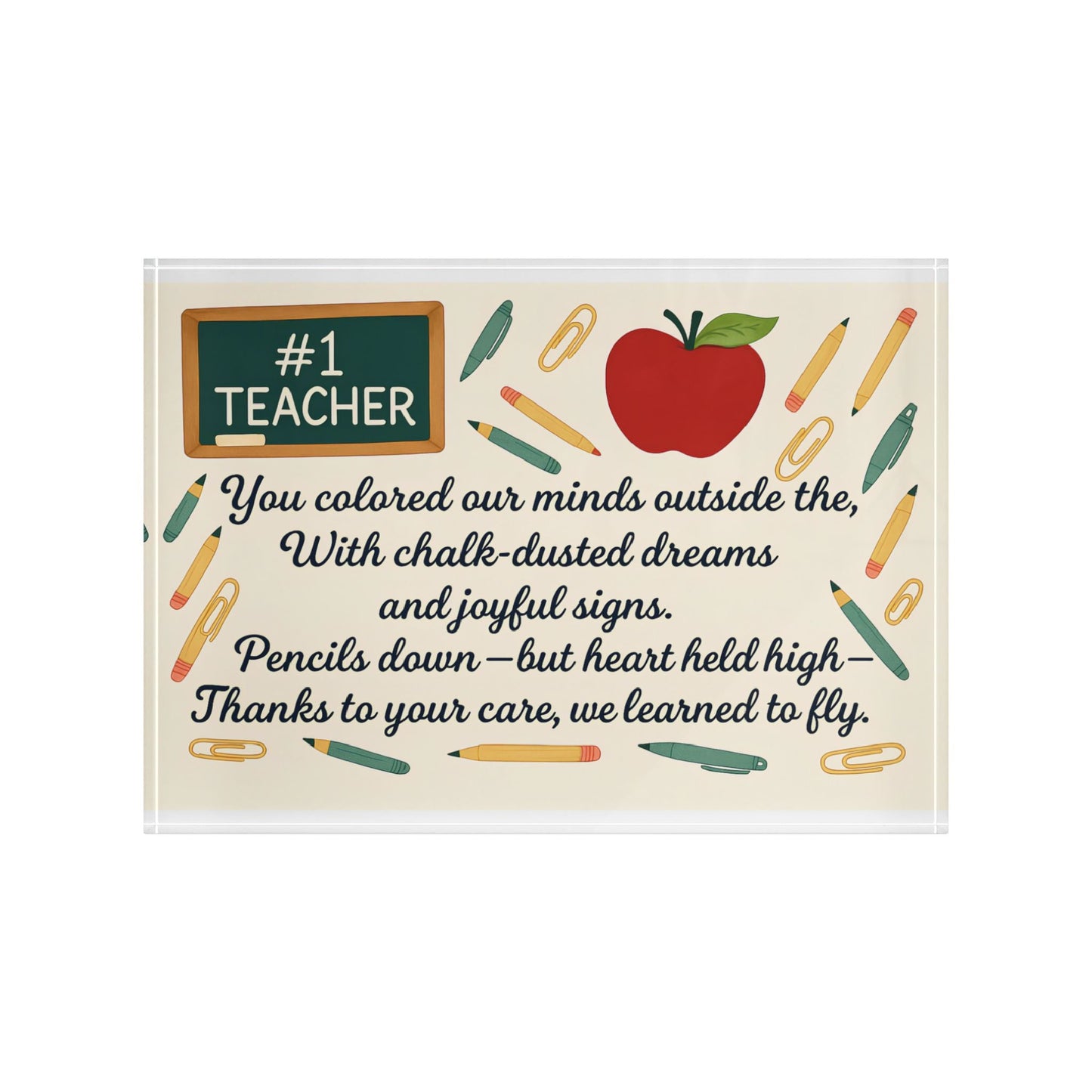 Teacher Appreciation Photo Block, Motivational Decor, Classroom Gift, Personalized Keepsake, Educational Wall Art - A Lid for Every Pot ~ Everyday Designz ~