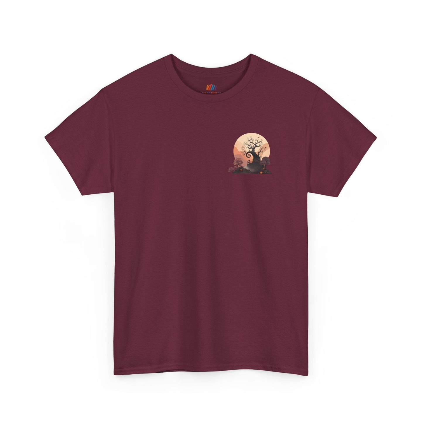 Spooky Sunset Tee, Halloween Shirt, Fall Apparel, Unisex Graphic Tee, Autumn Vibes, Cozy Casual Wear Printify