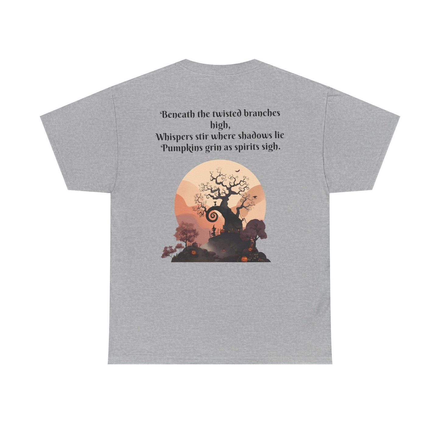 Spooky Sunset Tee, Halloween Shirt, Fall Apparel, Unisex Graphic Tee, Autumn Vibes, Cozy Casual Wear Printify