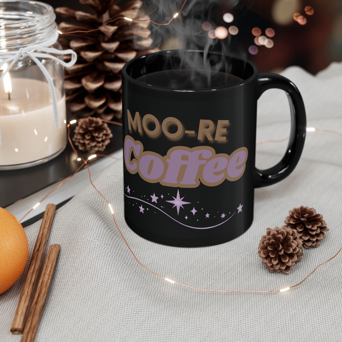 Highland Cow Coffee Mug Moo Re Coffee Black Glossy Cup 11oz and 15oz