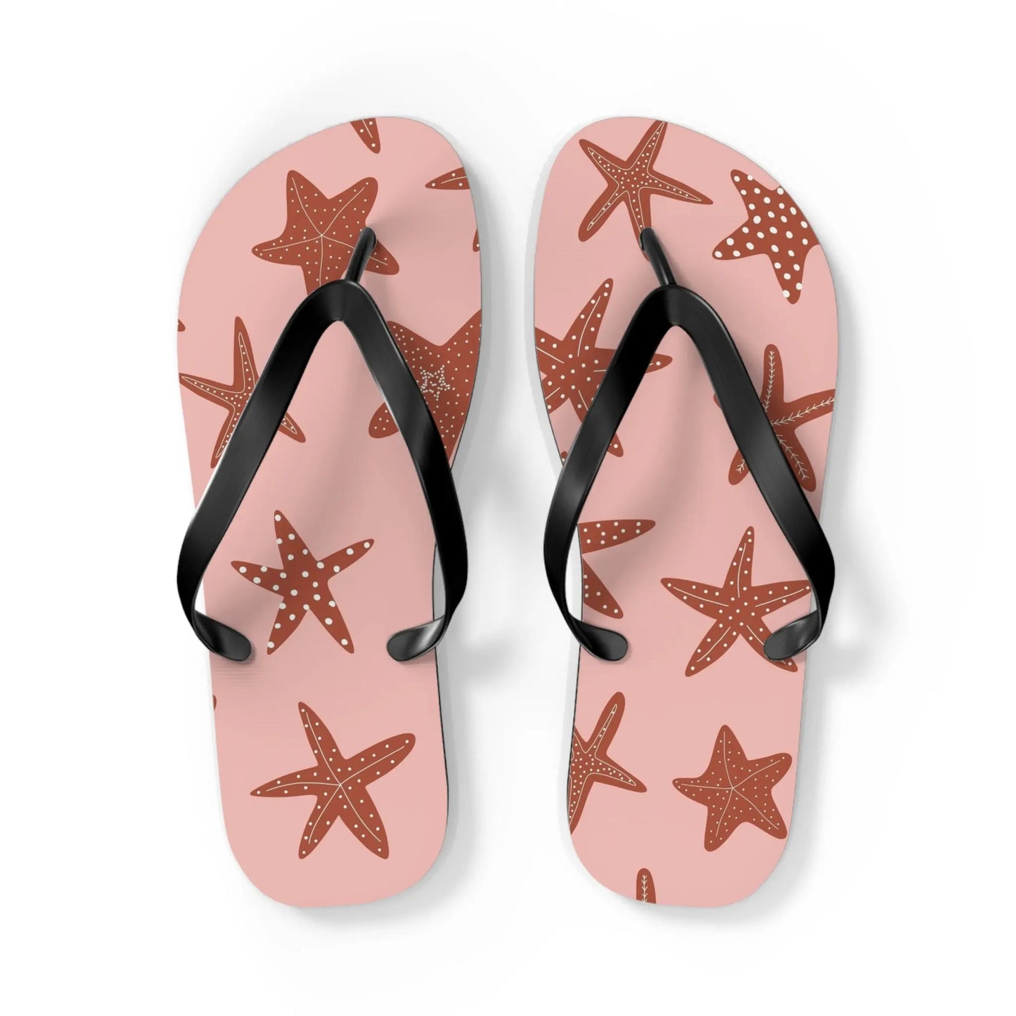 Cute Starfish Flip Flops for Beach, Summer, Pool Days, Vacation, Gift for Her, Nautical Printify