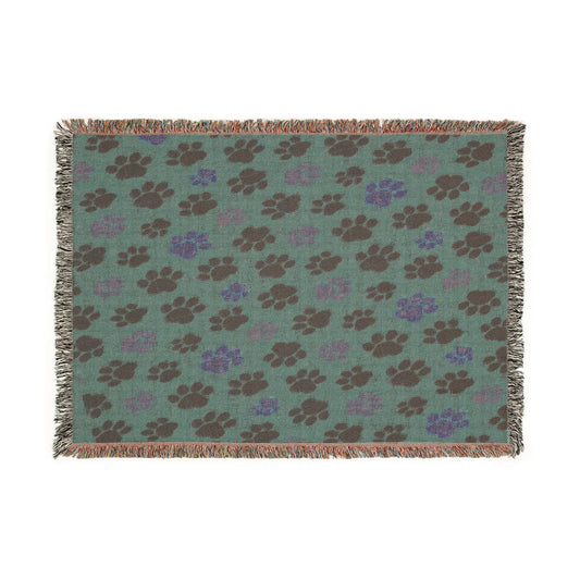 Woven Blanket - Dog Paw Pattern Printify