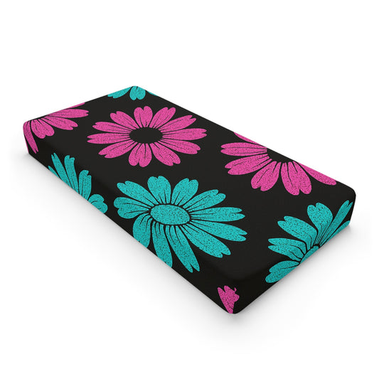 Vibrant Pop Color Floral Baby Changing Pad Cover - Vibrant Daisy Design, Nursery Decor, Baby Shower Gift, Infant Essentials, Gender Neutral Printify