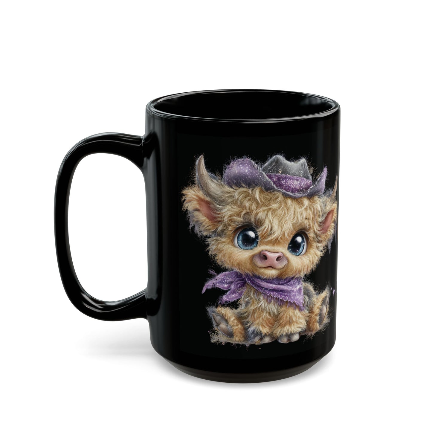 Highland Cow Coffee Mug Moo Re Coffee Black Glossy Cup 11oz and 15oz