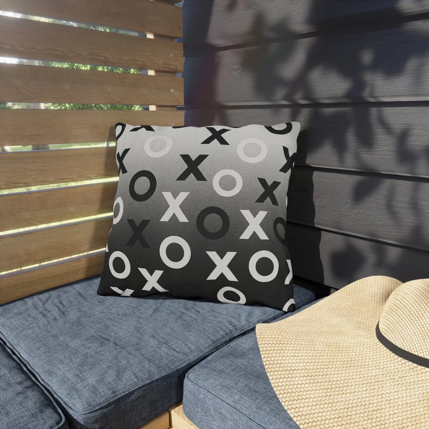 Modern Outdoor Pillows, Cozy Patio Decor, Minimalist XO Design Throw Cushions, Garden Accessories, Outdoor Living Essentials, Stylish Home Decor Printify