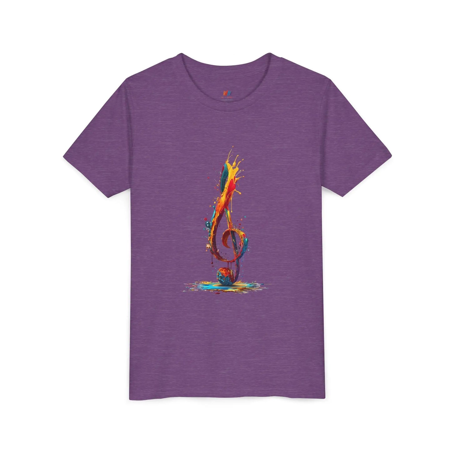 Youth Music Note Tee, Colorful Treble Clef Shirt, Printify