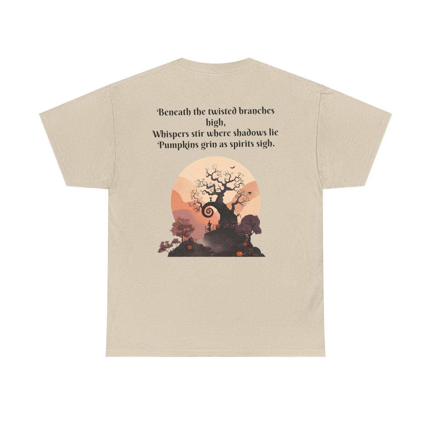 Spooky Sunset Tee, Halloween Shirt, Fall Apparel, Unisex Graphic Tee, Autumn Vibes, Cozy Casual Wear Printify