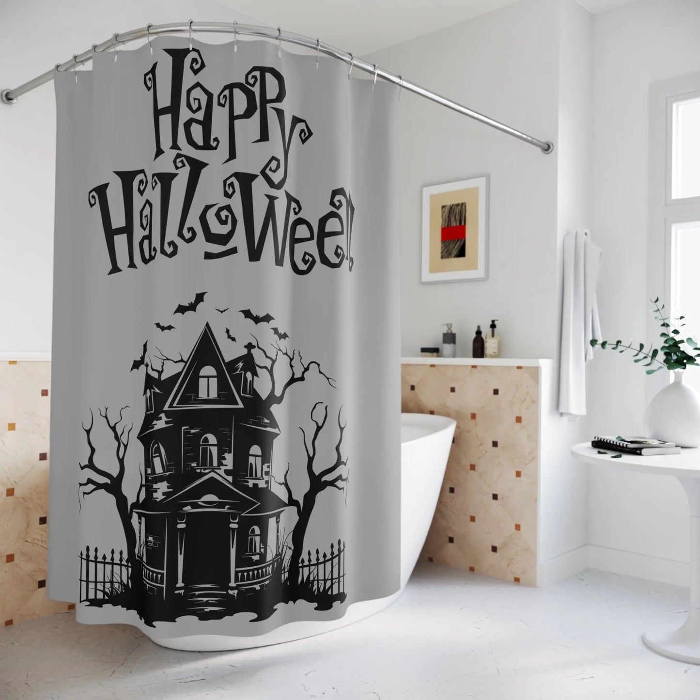 Halloween Shower Curtains, Spooky Bathroom Decor, Seasonal Home Accessories, Trick or Treat Decor, Gothic Gifting Ideas Printify