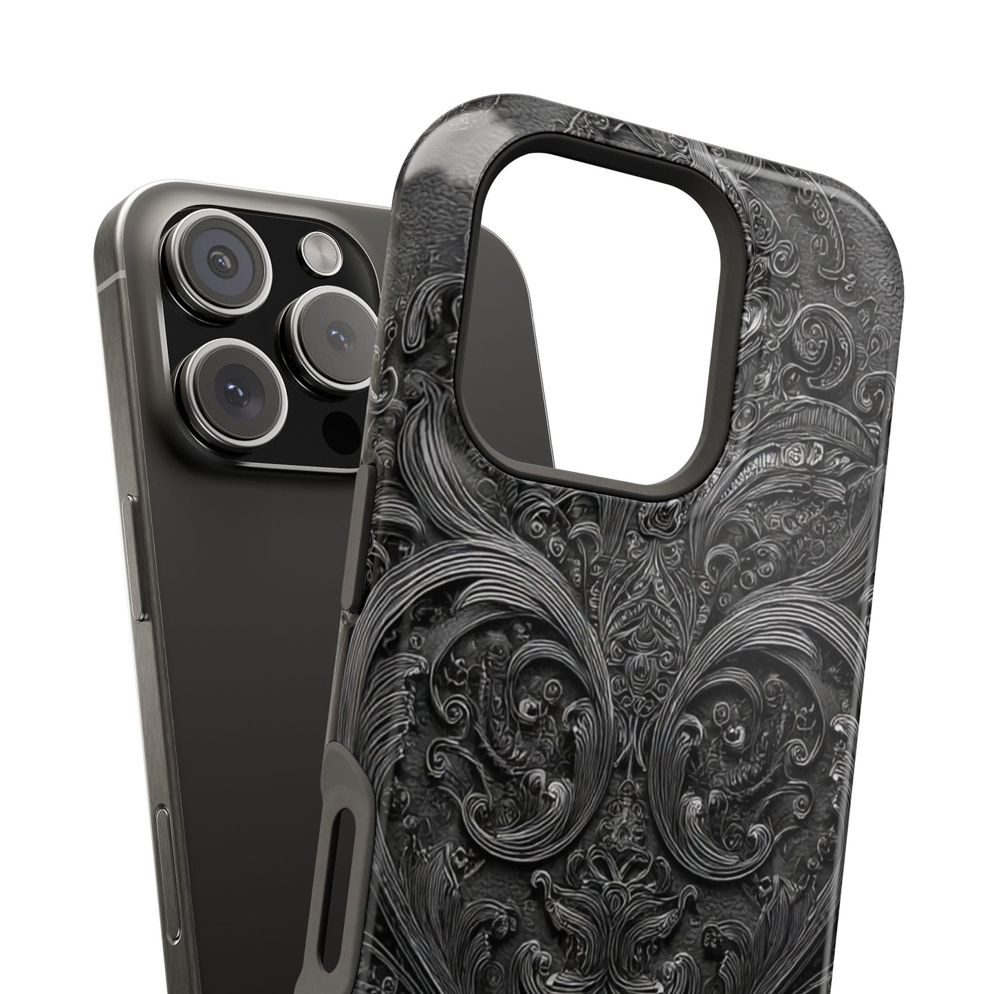 Phone Cases - Elegant Vintage Black Lace Design Printify