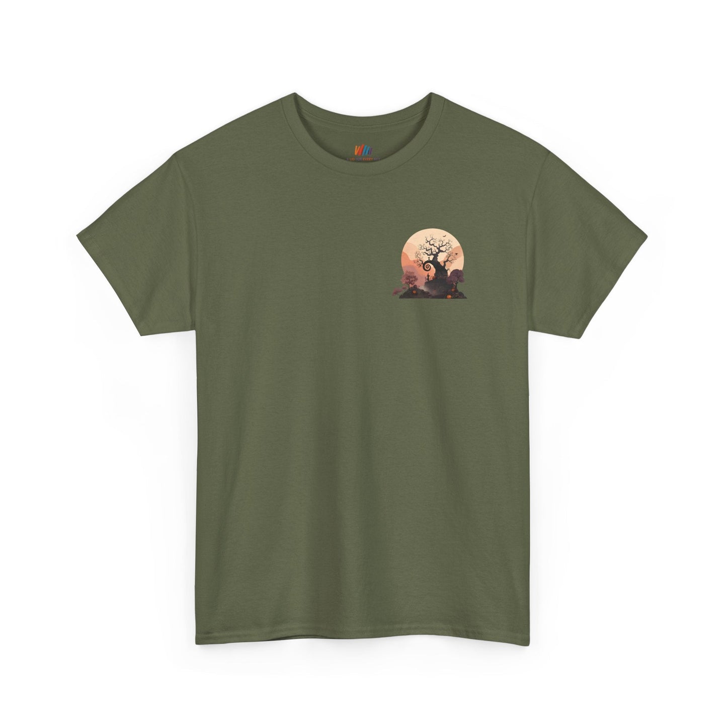 Spooky Sunset Tee, Halloween Shirt, Fall Apparel, Unisex Graphic Tee, Autumn Vibes, Cozy Casual Wear Printify