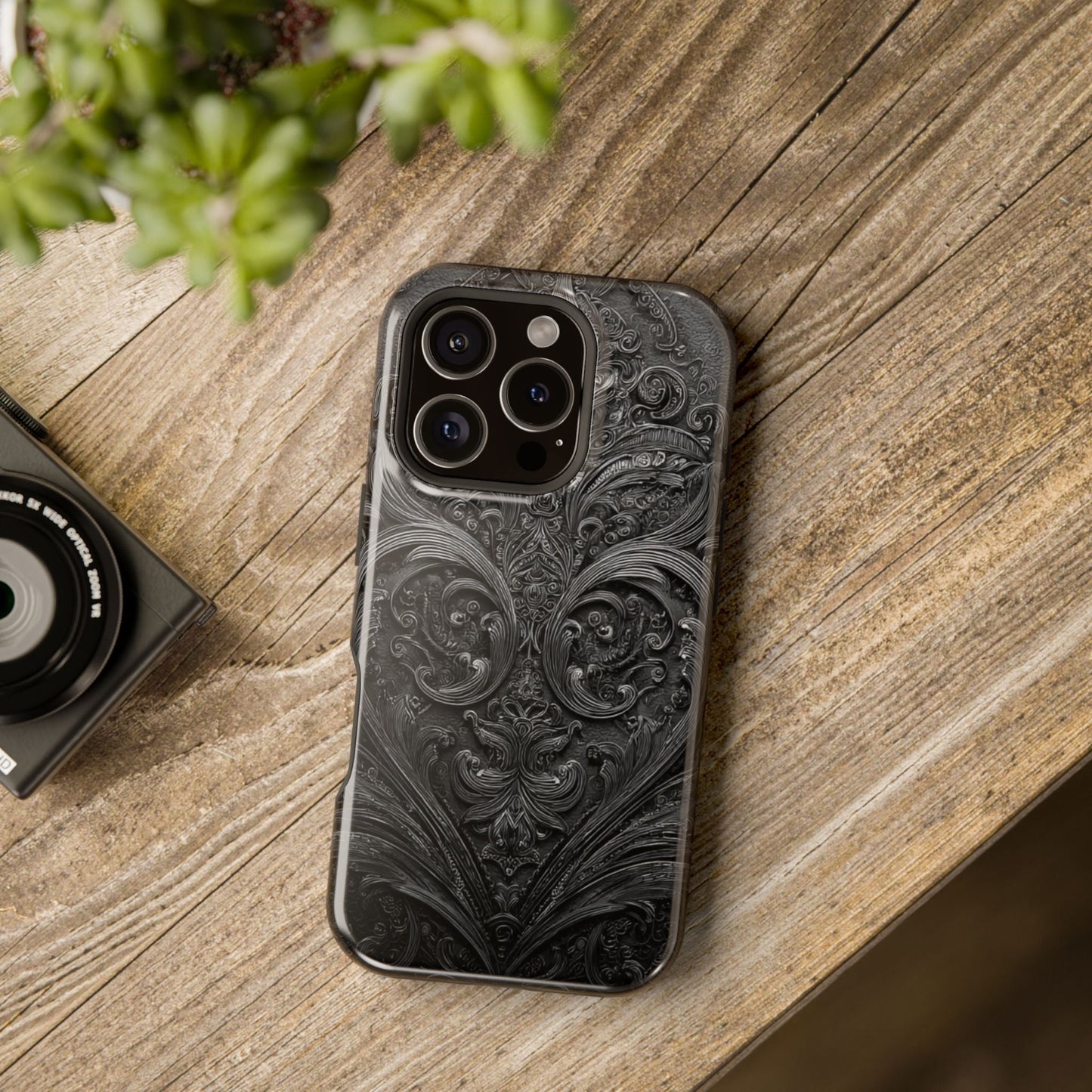 Phone Cases - Elegant Vintage Black Lace Design Printify