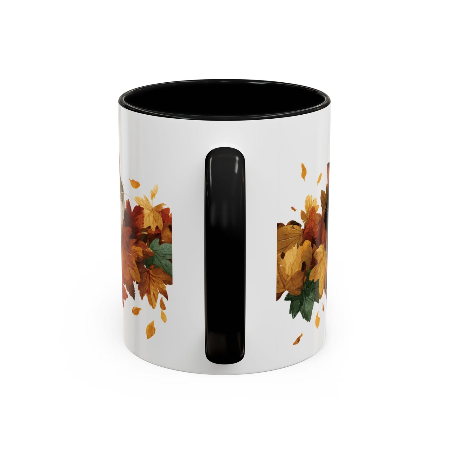 Autumn Cat Coffee Mug, Cute Animal Mug, Fall Decor, Gift for Cat Lovers, Warm Beverage Cup, Thanksgiving Coffee Cup Printify