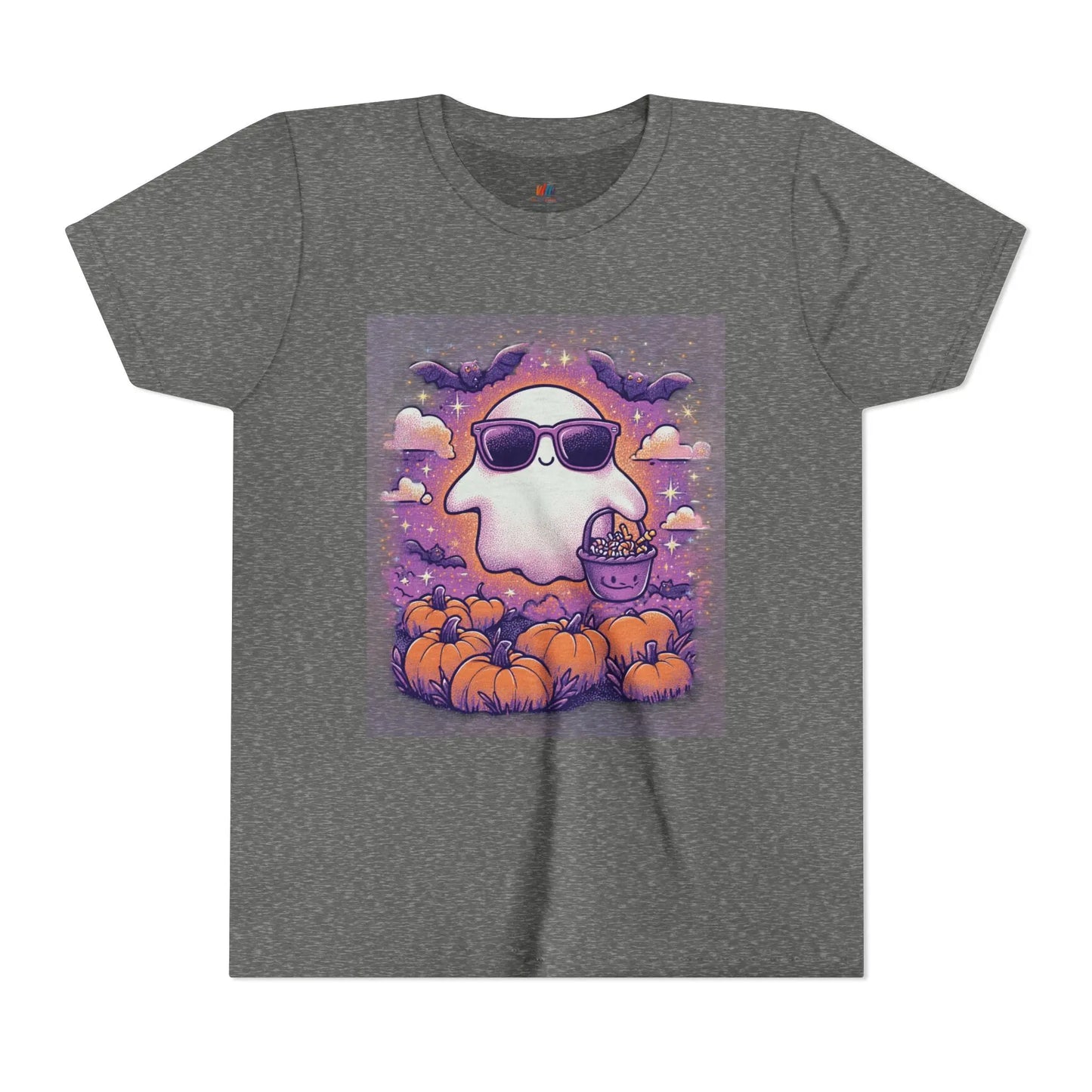 Adorable Ghost Halloween Tee, Youth Short Sleeve T-Shirt Printify